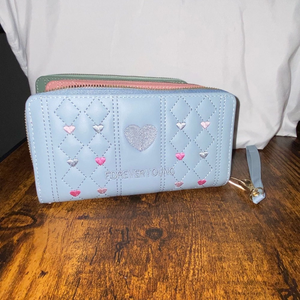 Forever Young Blue and Pink Quilted Wallet